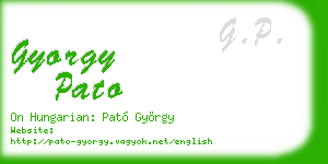 gyorgy pato business card