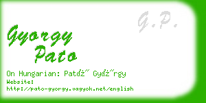 gyorgy pato business card